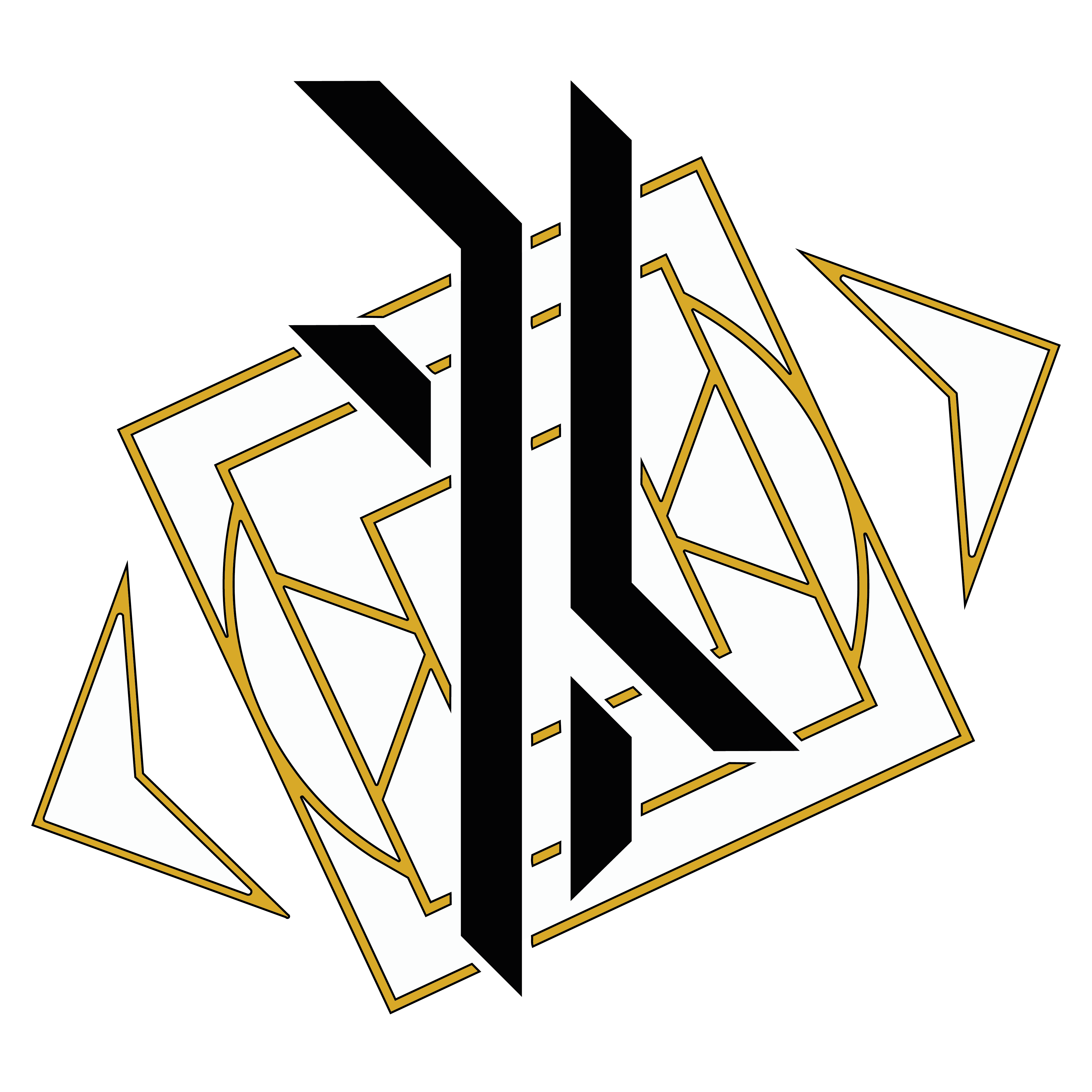 Logo géométrique représentant un manche de sabre laser